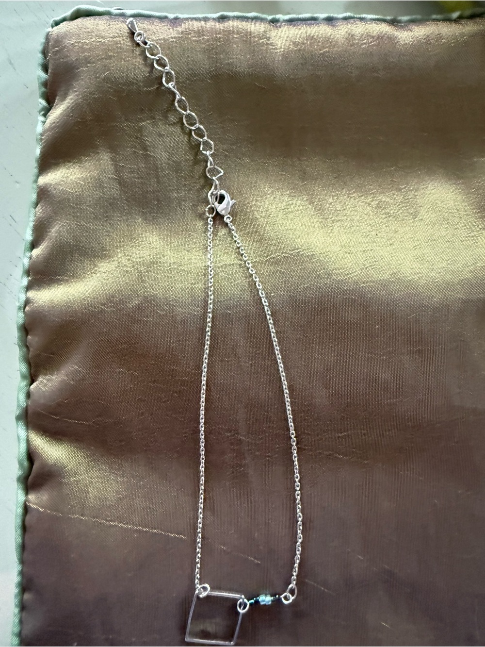 Sterling Silver Geometric Square Pendant Necklace in Silver